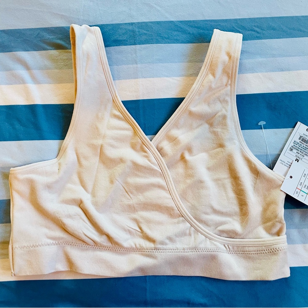 New Auden Nursing Bra Women's Cream Wrap Style